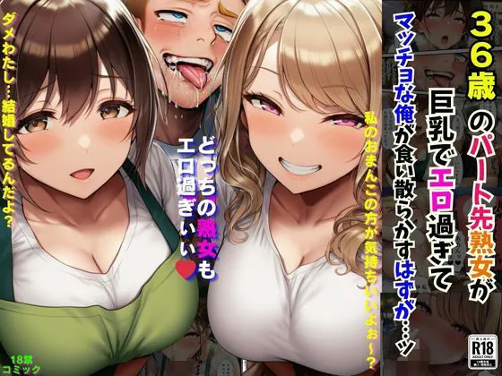 36歳のパート先熟女が巨乳でエロ過ぎてマッチョな俺が食い散らかすはずが…ッ（撮影記録イラスト係）