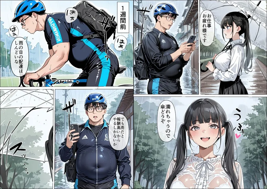 【無料エロ漫画・同人】Ub●rの配達先で推しコンカフェ嬢が彼氏とヤってた話-3枚目