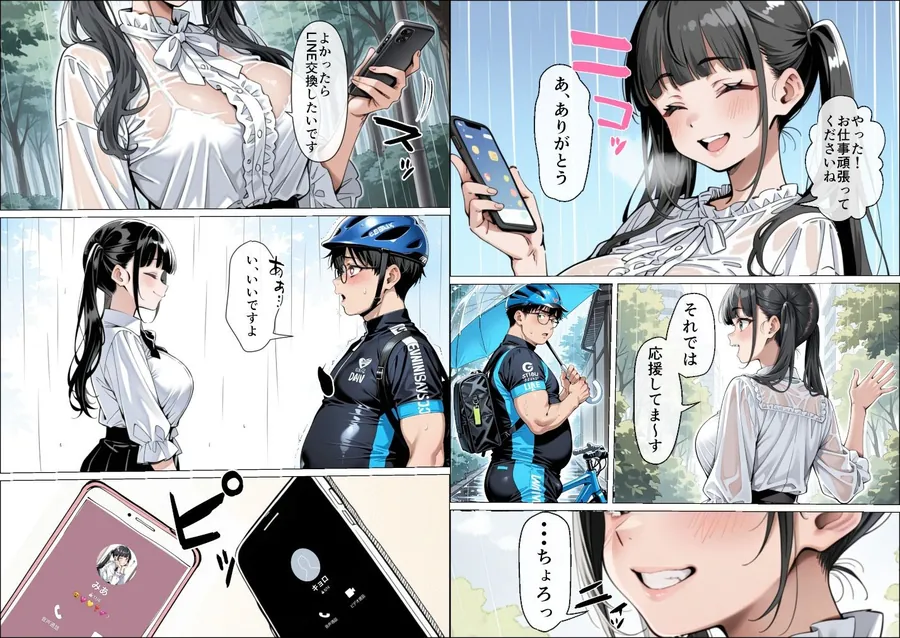 【無料エロ漫画・同人】Ub●rの配達先で推しコンカフェ嬢が彼氏とヤってた話-5枚目