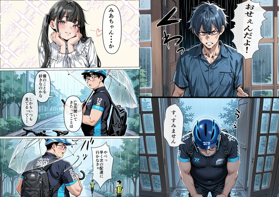【無料エロ漫画・同人】Ub●rの配達先で推しコンカフェ嬢が彼氏とヤってた話-6枚目