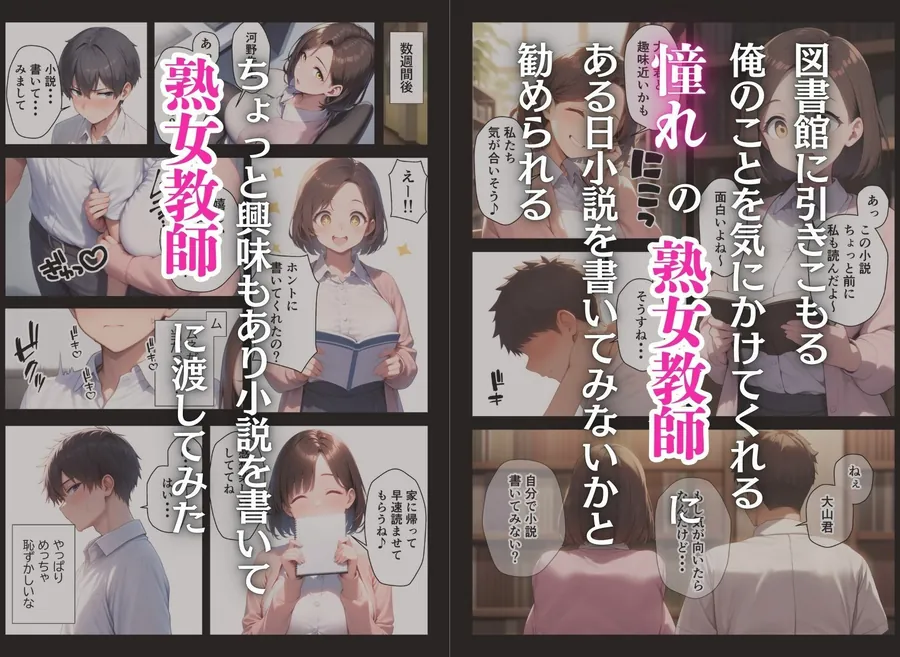 【無料エロ漫画・同人】憧れのむちむち熟女教師と特別課外セックスで童貞卒業-1枚目