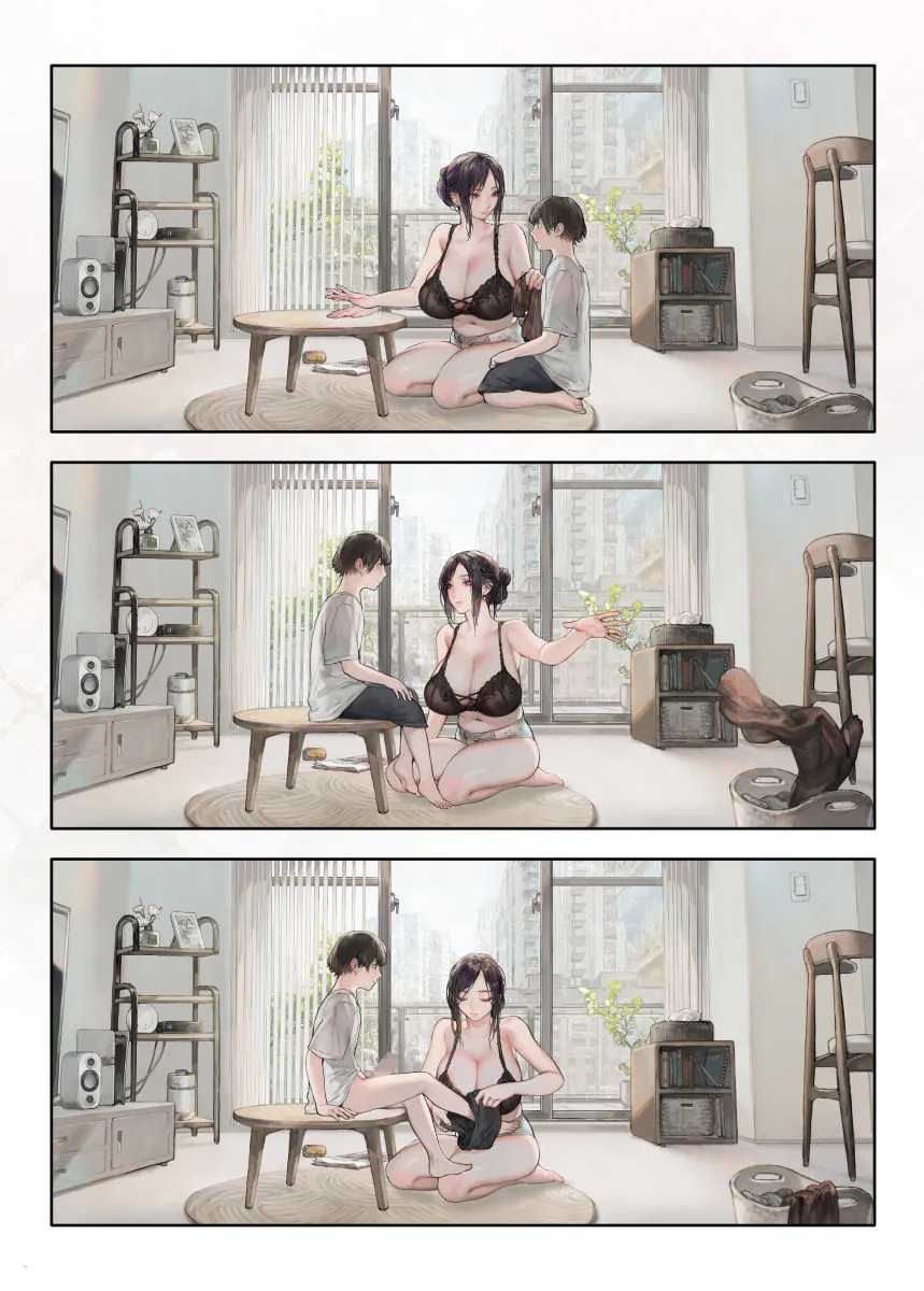 【無料エロ漫画・同人】ご近所の奥さん休みの日は家で暇そう-3枚目