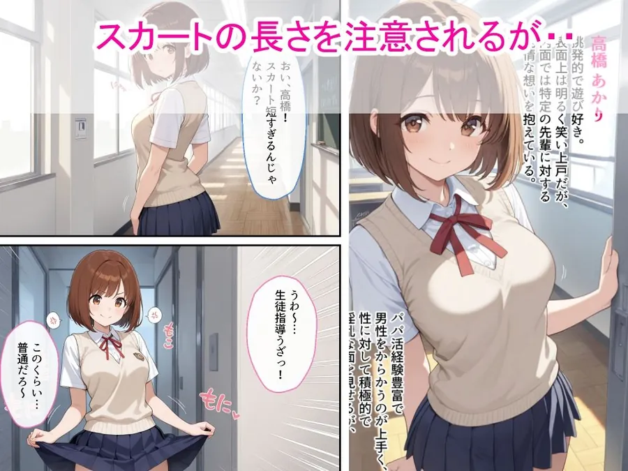 【無料エロ漫画・同人】パパ活女子校生が生徒指導教師に脅され中出しをした話-1枚目