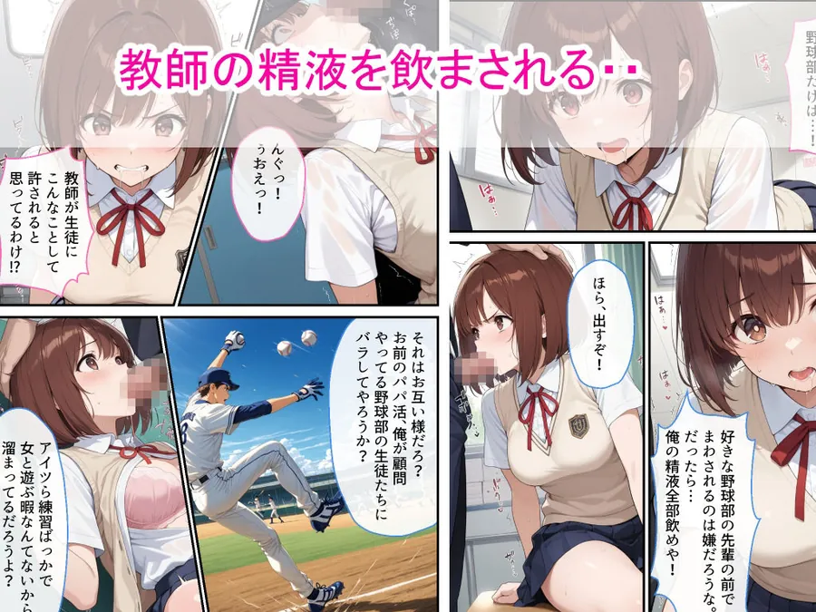 【無料エロ漫画・同人】パパ活女子校生が生徒指導教師に脅され中出しをした話-3枚目