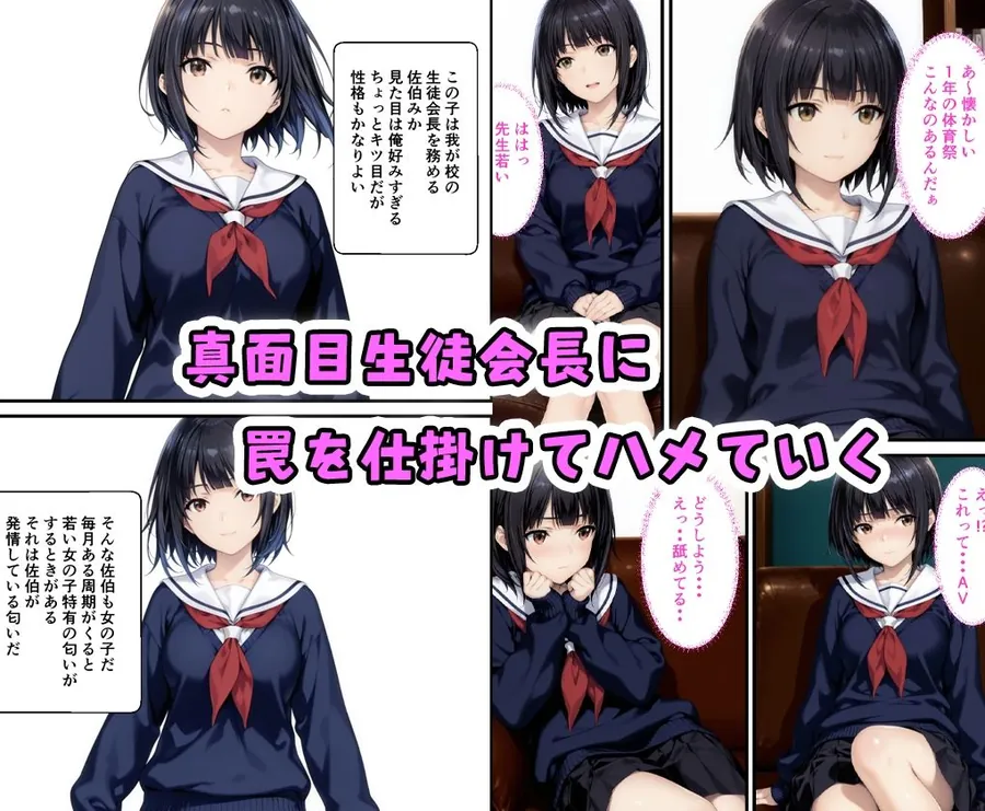 【無料エロ漫画・同人】真面目な生徒会長がAVを観て発情していたので中出しした話-1枚目