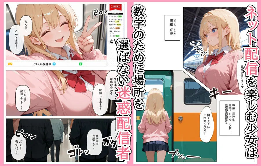 【無料エロ漫画・同人】迷惑配信者を、捕まえた！「迷惑配信者への’指導’（性行為）がネット配信！？」-1枚目