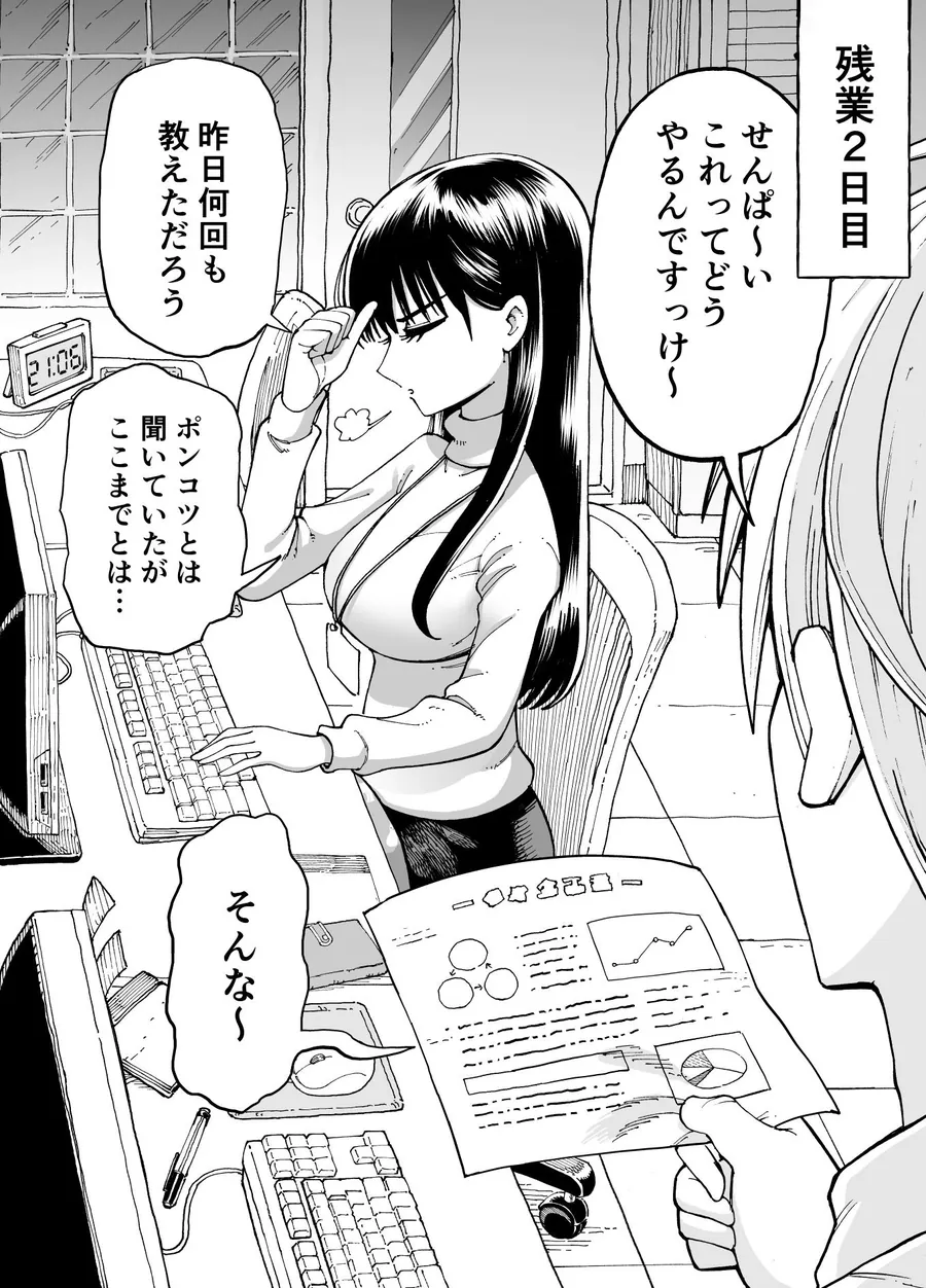【無料エロ漫画・同人】残業中に何かがあった先輩と後輩の話-2枚目