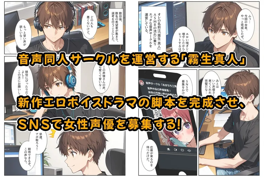 【無料エロ漫画・同人】エロゲ声優志望の爆乳妹が兄の実演セックス指導でガチ恋する話。-1枚目