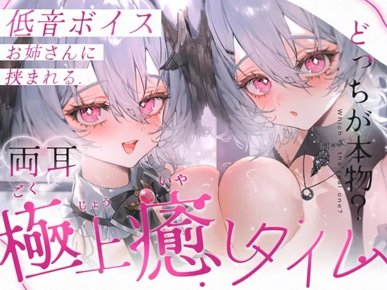 【KU100/両耳同時ASMR】低音ボイスお姉さんに挟まれる極上癒しタイム【耳かき・オノマトペ・心音・耳はー・耳ふー・耳はむ・すきすき・キス・ゼロ距離囁き】(りちゃむ) | RJ01567833