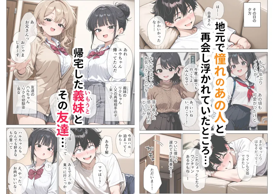 【無料エロ漫画・同人】【イけ】【イくな】J●なんかに全然キョーミがない僕を強●勃起させ脳がバグるほど相反責めしてくる甘サド義妹とその友達-1枚目