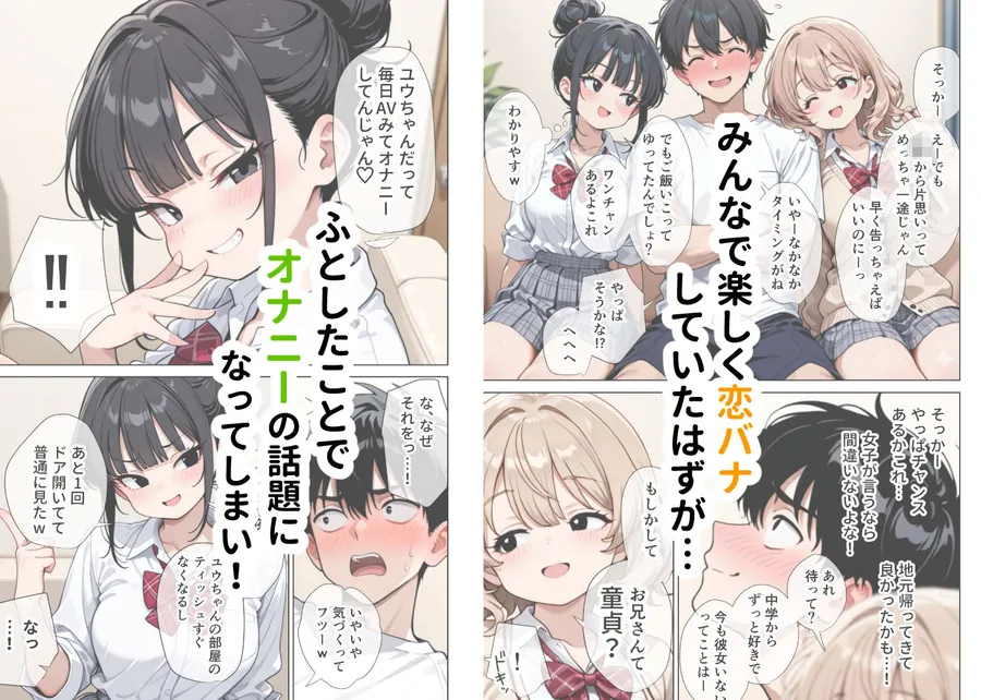 【無料エロ漫画・同人】【イけ】【イくな】J●なんかに全然キョーミがない僕を強●勃起させ脳がバグるほど相反責めしてくる甘サド義妹とその友達-2枚目