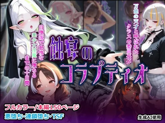 蝕宴のコラプティオ 万能の天才と呼ばれたクラスの委員長が自堕落で怠惰な美少女淫魔に堕ちるまでの十日間(しにもの) | RJ01571046