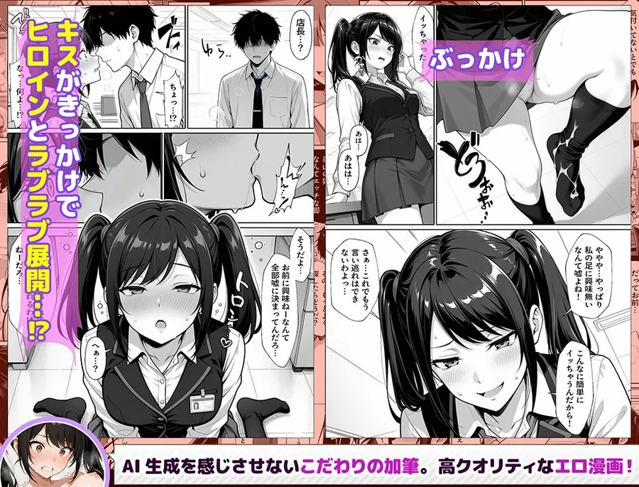 【無料エロ漫画・同人】パチンコ店長の俺。女子スタッフのシコい足で毎日脳汁出してたらイチャラブSEXする事になった！〜ただし時々殴られる〜-7枚目