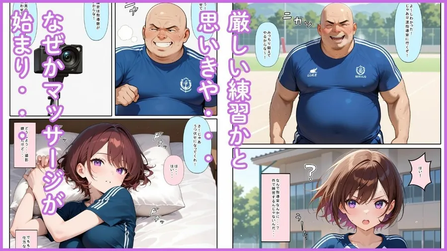 【無料エロ漫画・同人】悪徳コーチの卑猥な特訓-1枚目