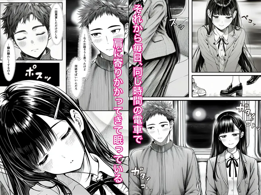【無料エロ漫画・同人】電車で何度も肩にもたれかかってくる女の子と、子作りセックスしてしまった-1枚目