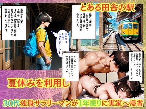 【無料エロ漫画・同人】【500枚】夏休みに田舎に帰省したら10年振りに会ったいとこに中出しセックスさせてもらって気持ち良すぎた話【JK温泉編】【年の差従妹】-1枚目