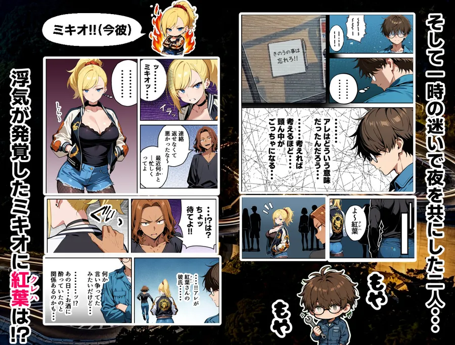 【無料エロ漫画・同人】車オタクの俺が走り屋ヤンキー女で童貞卒業するまでの話・後編-3枚目