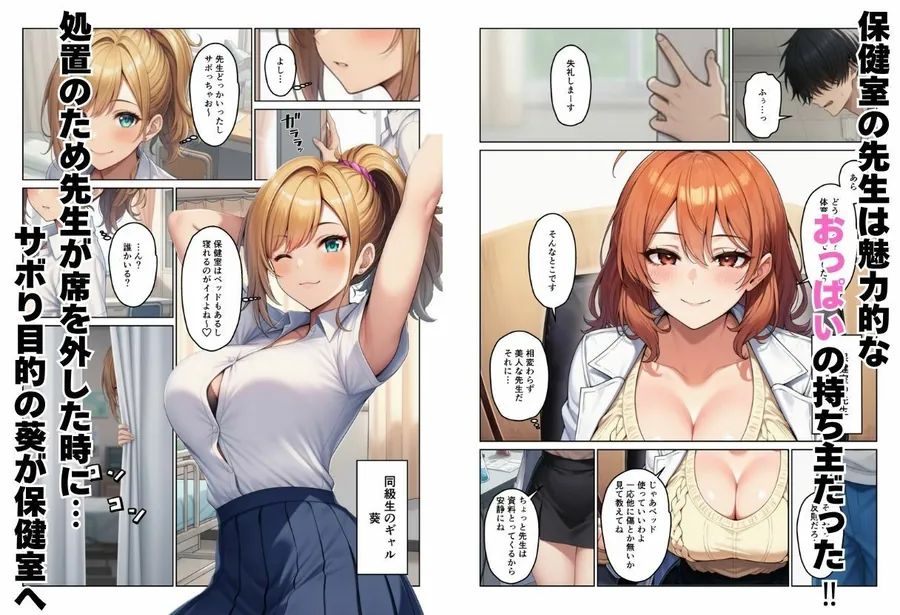 【無料エロ漫画・同人】デカチンで学園ハーレムになった話-1枚目